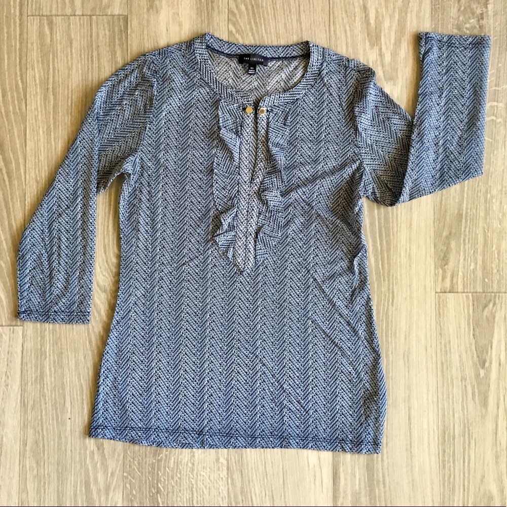 THE LIMITED Blue 3/4 Sleeve Blouse